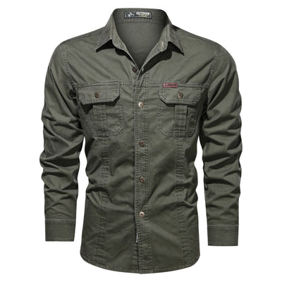 New Men's Casual Shirt Male Overshirt 2020 Military Cotton Shirts Men Brand Clothing Leisure Shirt Blouse Men Clothing