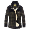 Men's Plaid Warm Jacket Fleece Thick Army  Coat 2020 Autumn Winter Jacket Men Slim Fit Clothing Mens Brand Clothing