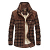 Men's Plaid Warm Jacket Fleece Thick Army  Coat 2020 Autumn Winter Jacket Men Slim Fit Clothing Mens Brand Clothing