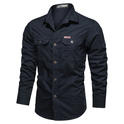 New Men's Casual Shirt Male Overshirt 2020 Military Cotton Shirts Men Brand Clothing Leisure Shirt Blouse Men Clothing