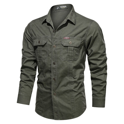 New Men's Casual Shirt Male Overshirt 2020 Military Cotton Shirts Men Brand Clothing Leisure Shirt Blouse Men Clothing