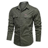 New Men's Casual Shirt Male Overshirt 2020 Military Cotton Shirts Men Brand Clothing Leisure Shirt Blouse Men Clothing