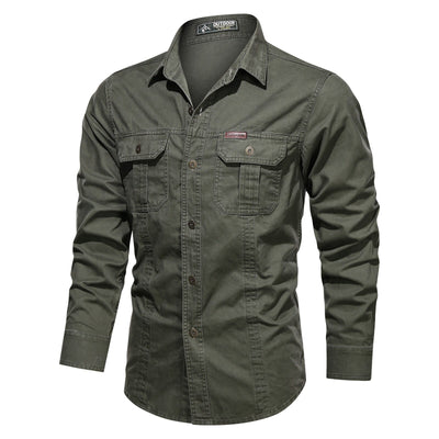 New Men's Casual Shirt Male Overshirt 2020 Military Cotton Shirts Men Brand Clothing Leisure Shirt Blouse Men Clothing
