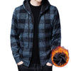 Plaid Hooded Cardigan Men Clothing Winter Knitted Cardigan Sweater Men Coats Fashion M-3xl 2022 Spring Clothing Casual Printed