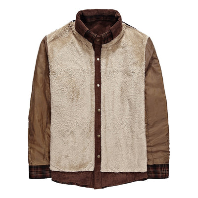 Men's Plaid Warm Jacket Fleece Thick Army  Coat 2020 Autumn Winter Jacket Men Slim Fit Clothing Mens Brand Clothing