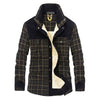 Men's Plaid Warm Jacket Fleece Thick Army  Coat 2020 Autumn Winter Jacket Men Slim Fit Clothing Mens Brand Clothing