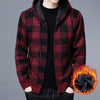 Plaid Hooded Cardigan Men Clothing Winter Knitted Cardigan Sweater Men Coats Fashion M-3xl 2022 Spring Clothing Casual Printed